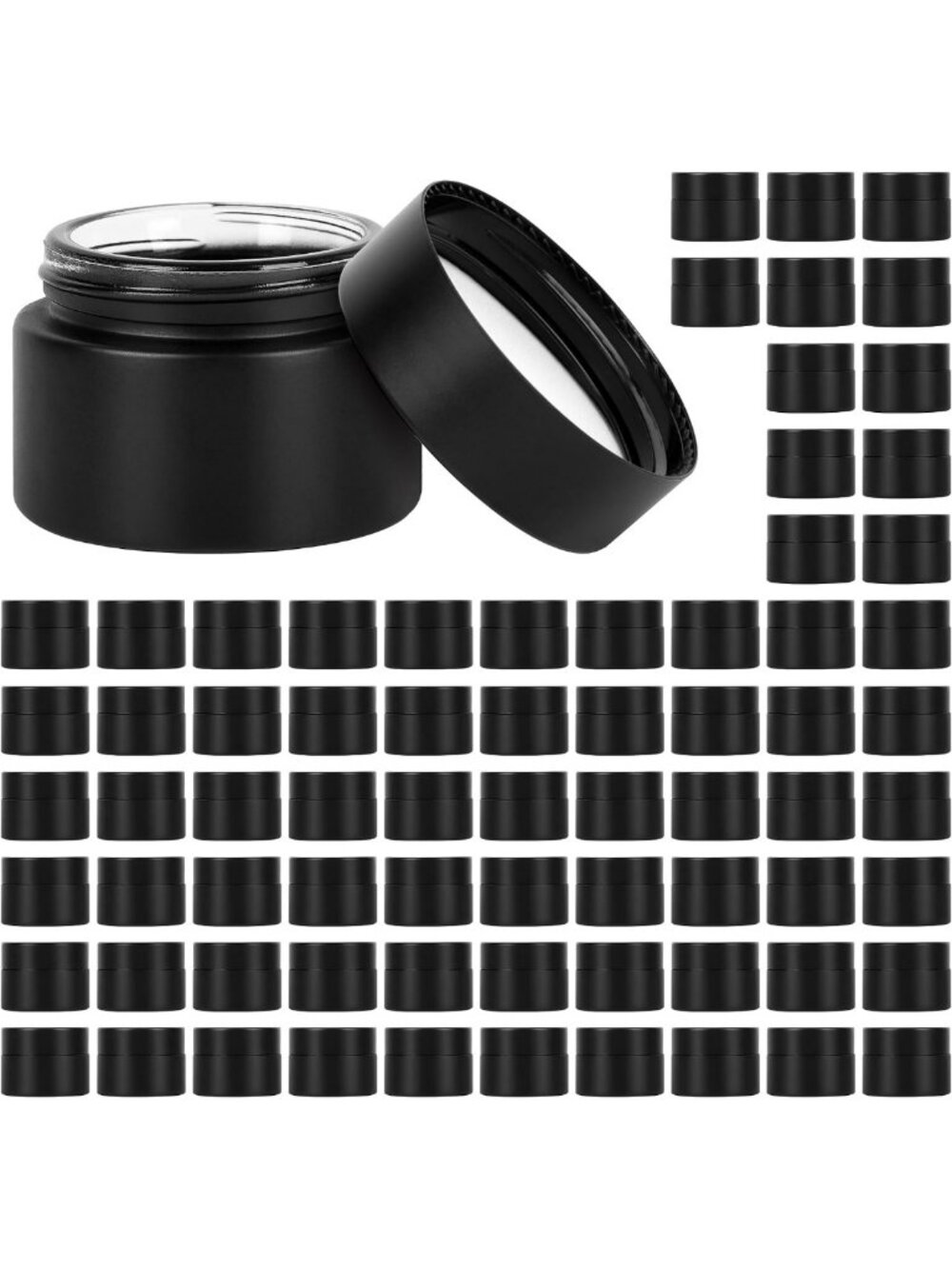 Small Frosted Glass Jars with Lids - 72 Pack, Perfect for Lip Balm, Creams